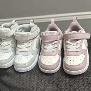 Nike Kids White and Pink Sneakers